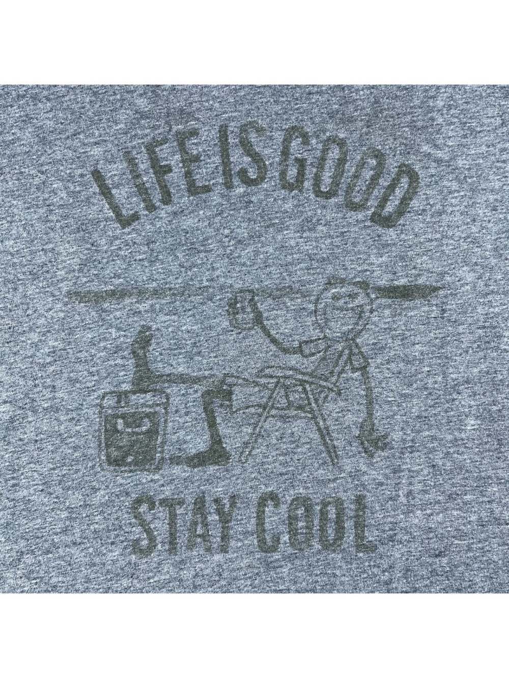 Life is Good Adult Large Gray Graphic Tshirt 2 Sided STAY COOL Summer Vacation